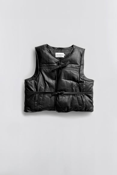 Float Black Padded Leather Vest