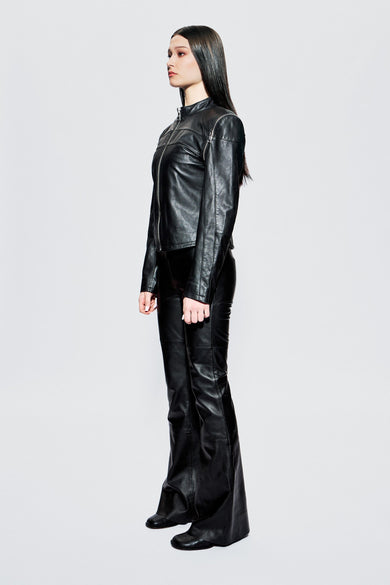 Dita Detachable Sleeves Leather Jacket