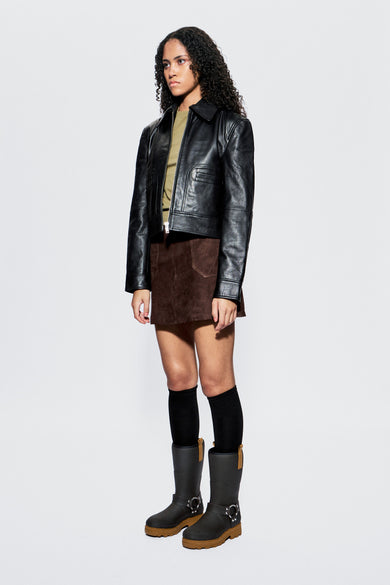 Lena Brown Suede Skirt