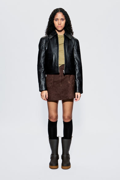 Lena Brown Suede Skirt