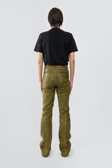 Peninsula Olive Leather Pants