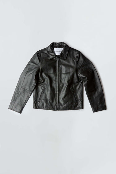 Bruno Black Leather Patch Jacket