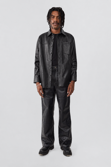 Spike Shirt Black Leather