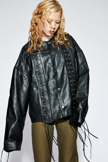 Romy Oversized Leather Jacket