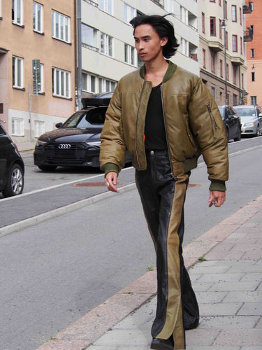 Bofinger Olive Padded Leather Jacket