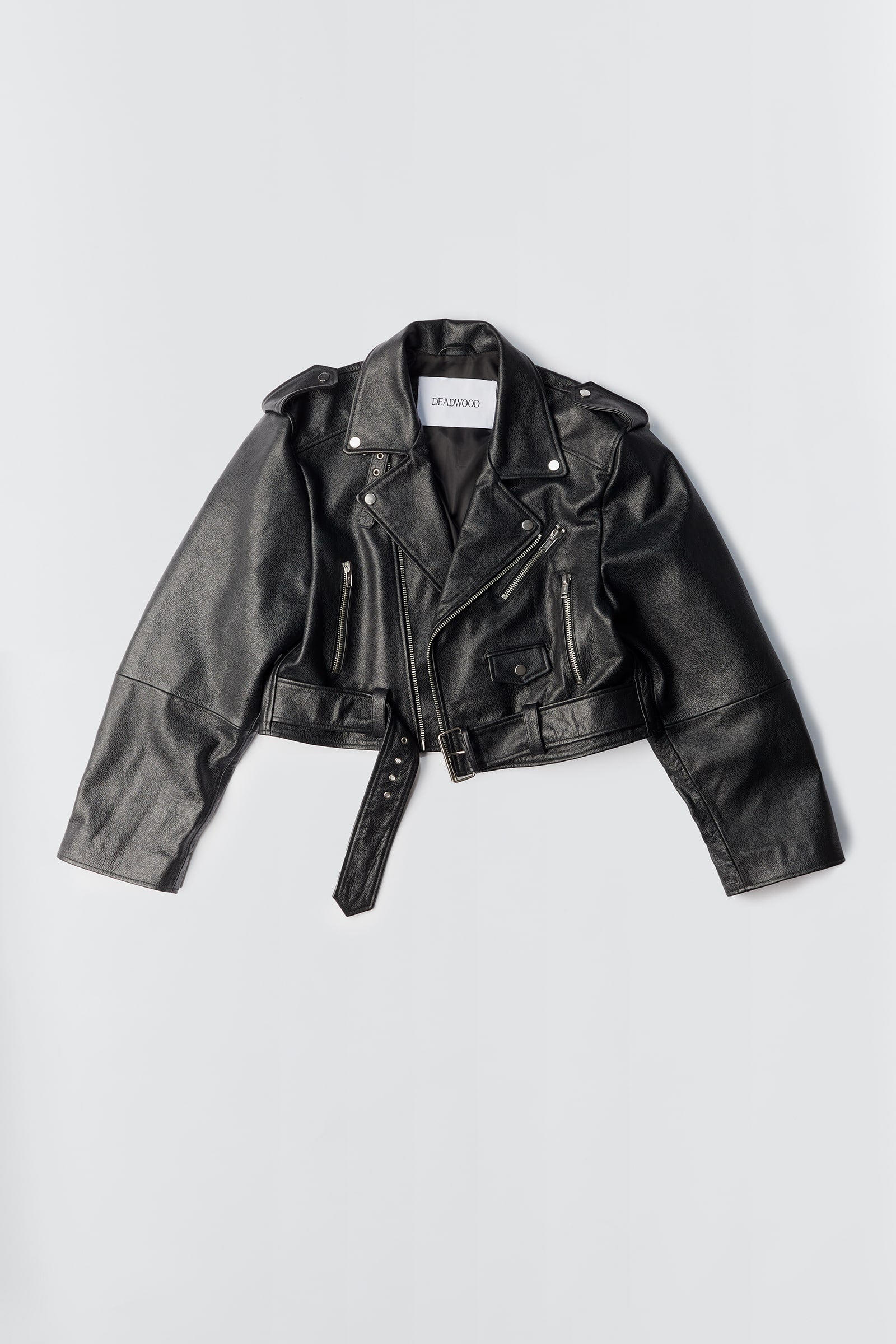 Dormi Black Leather Biker Jacket | Oversized Fit for Men