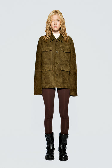 Gobi Army Green Suede Jacket
