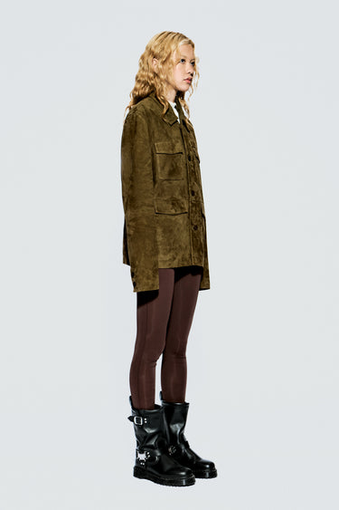 Gobi Army Green Suede Jacket