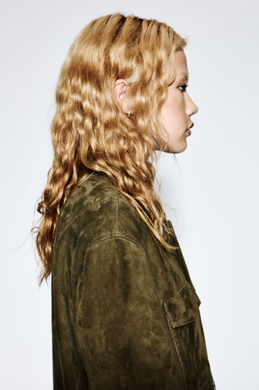 Gobi Army Green Suede Jacket