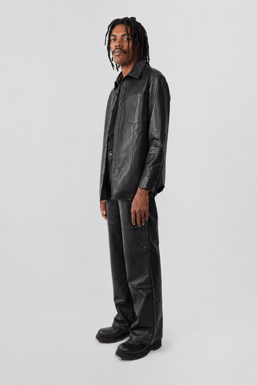 Spike Shirt Black Leather