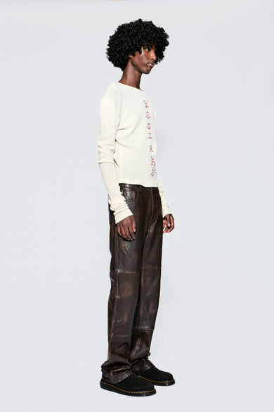 Porter Brown Rub Leather Pants