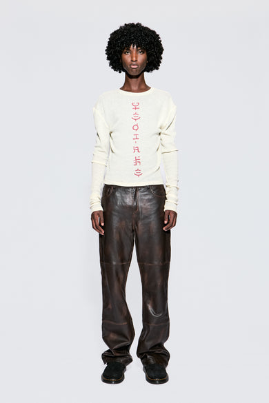 Porter Brown Rub Leather Pants