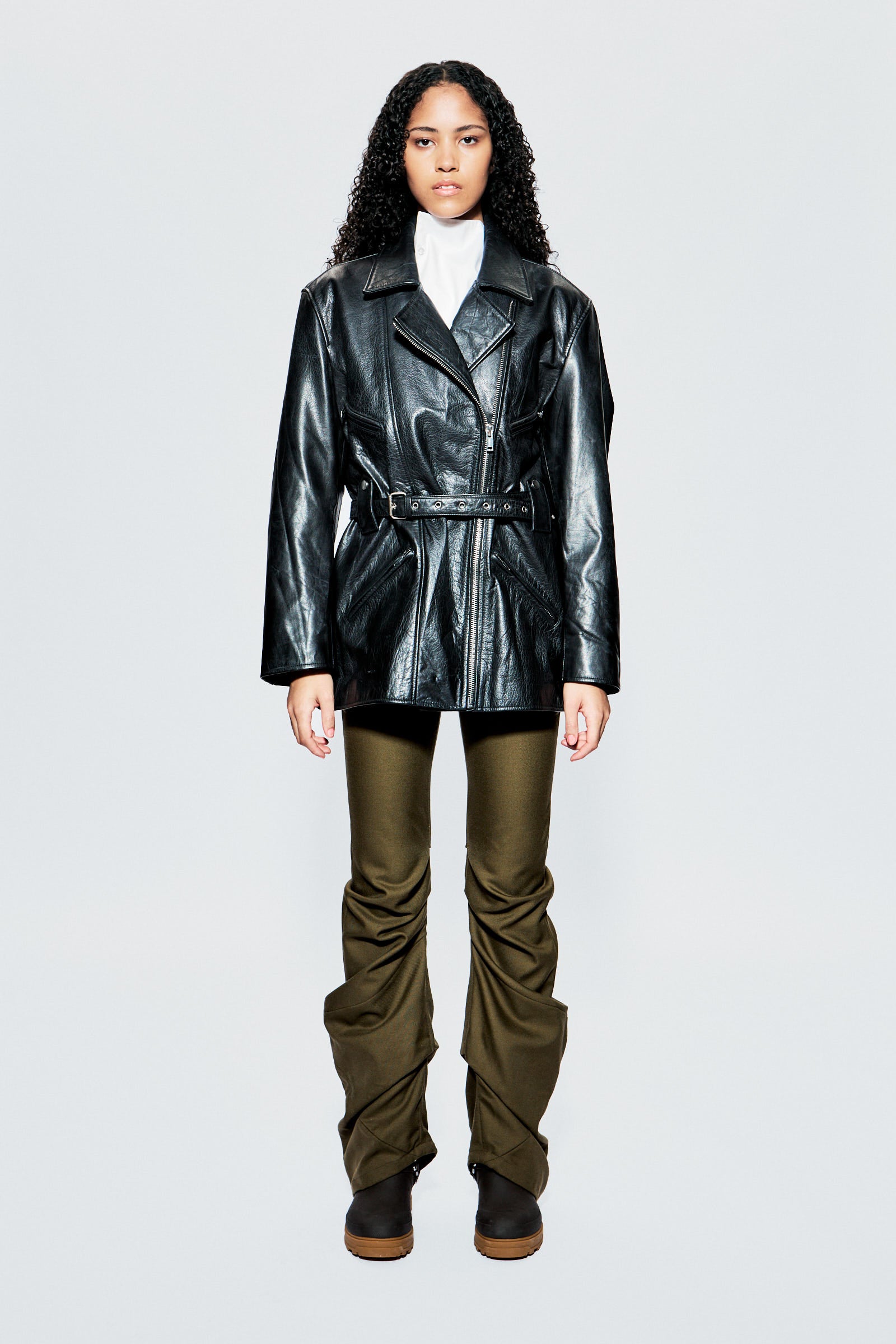 Deres Patricia / floating linen jacket 黒 Black Painter's Wives Library Leather Jacket – On Sale Now