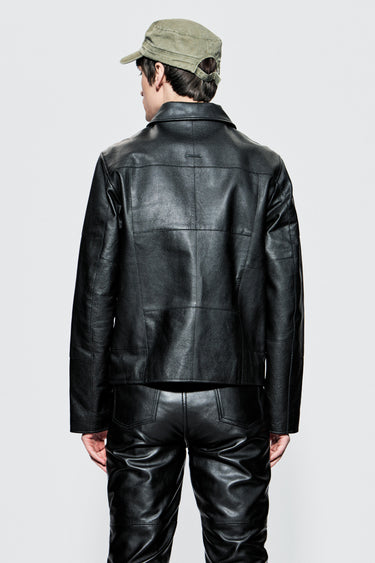 Bruno Black Leather Patch Jacket