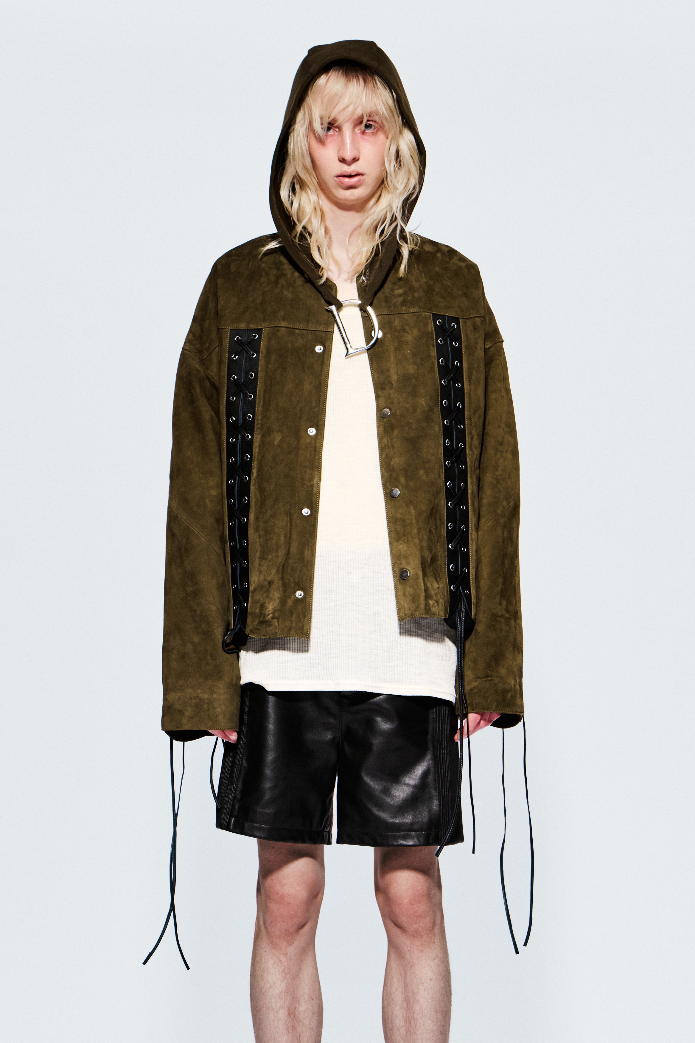 yilon COTTON LACE SUÈDE OP JACKET STAFF BLOG〉Crop suède jacket / Cotton lace suède op – YILON