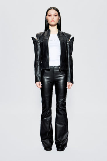 Dita Detachable Sleeves Leather Jacket