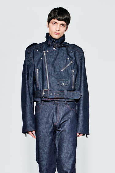 Dormi Oversized Denim Jacket – Red Stitch