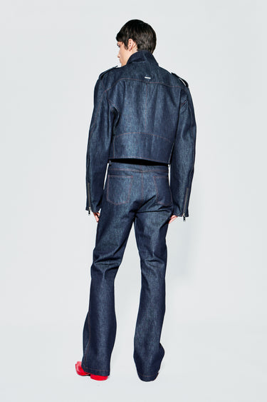 Dormi Oversized Denim Jacket – Red Stitch