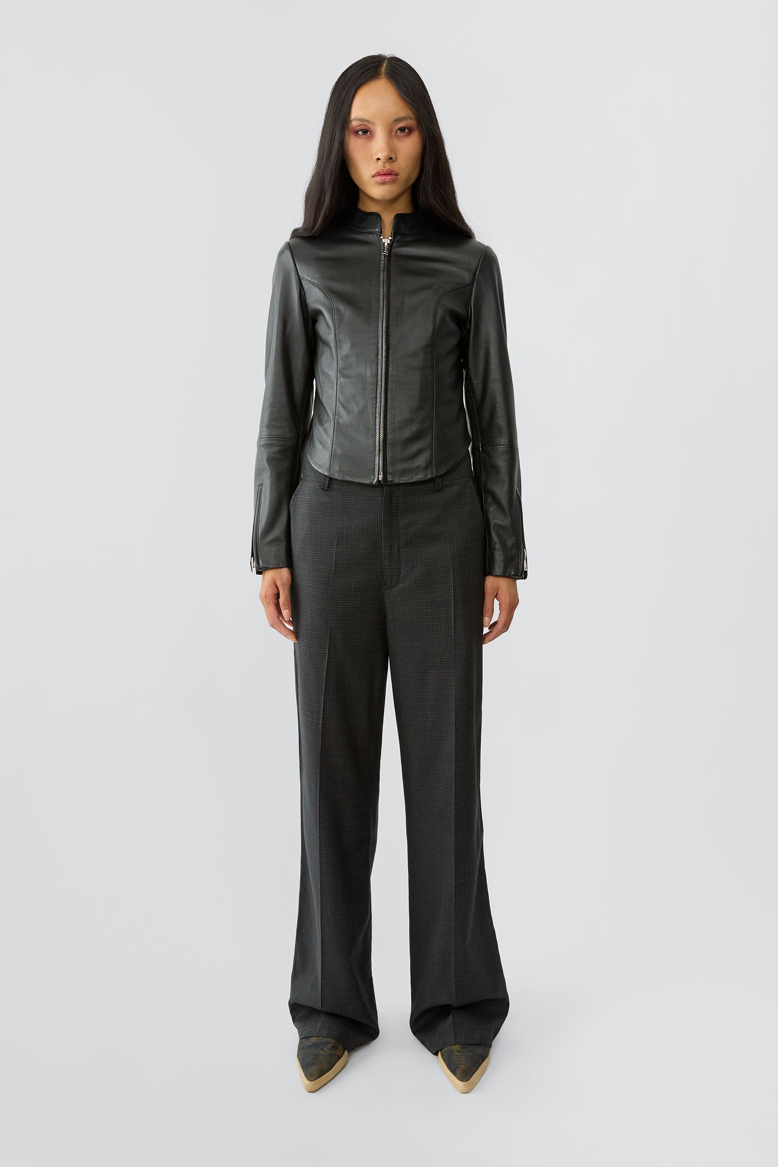 Black leather gazelles womens deals