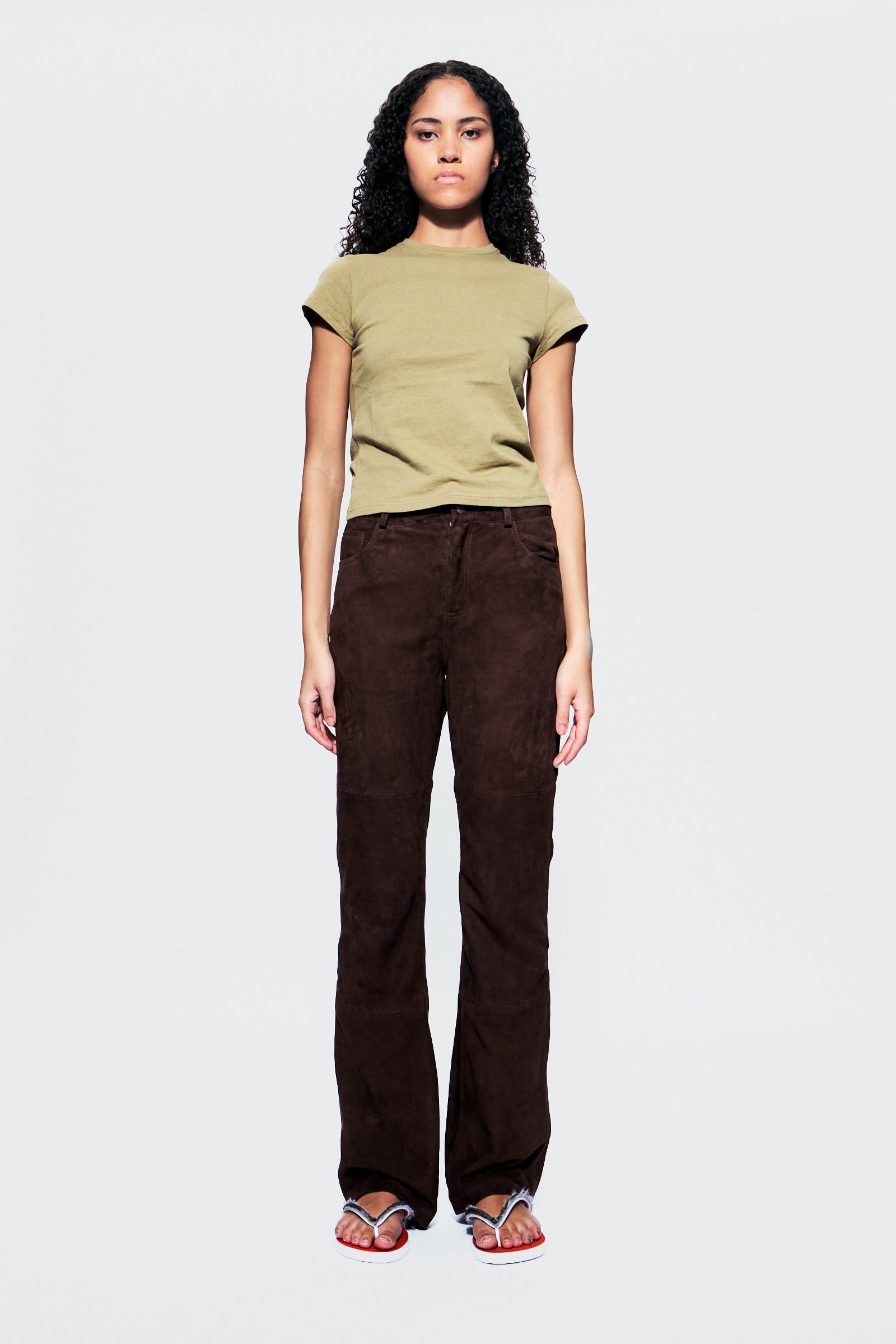 未使用 POST O'ALLS Brown Suede Pants USA製 未使用 POST O'ALLS Brown Suede Pants USA製