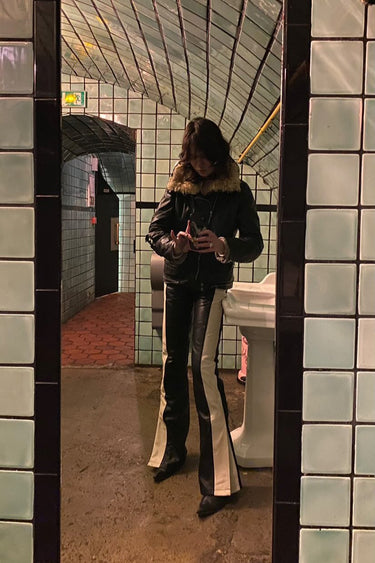 Prance Pants in upcycled leather.