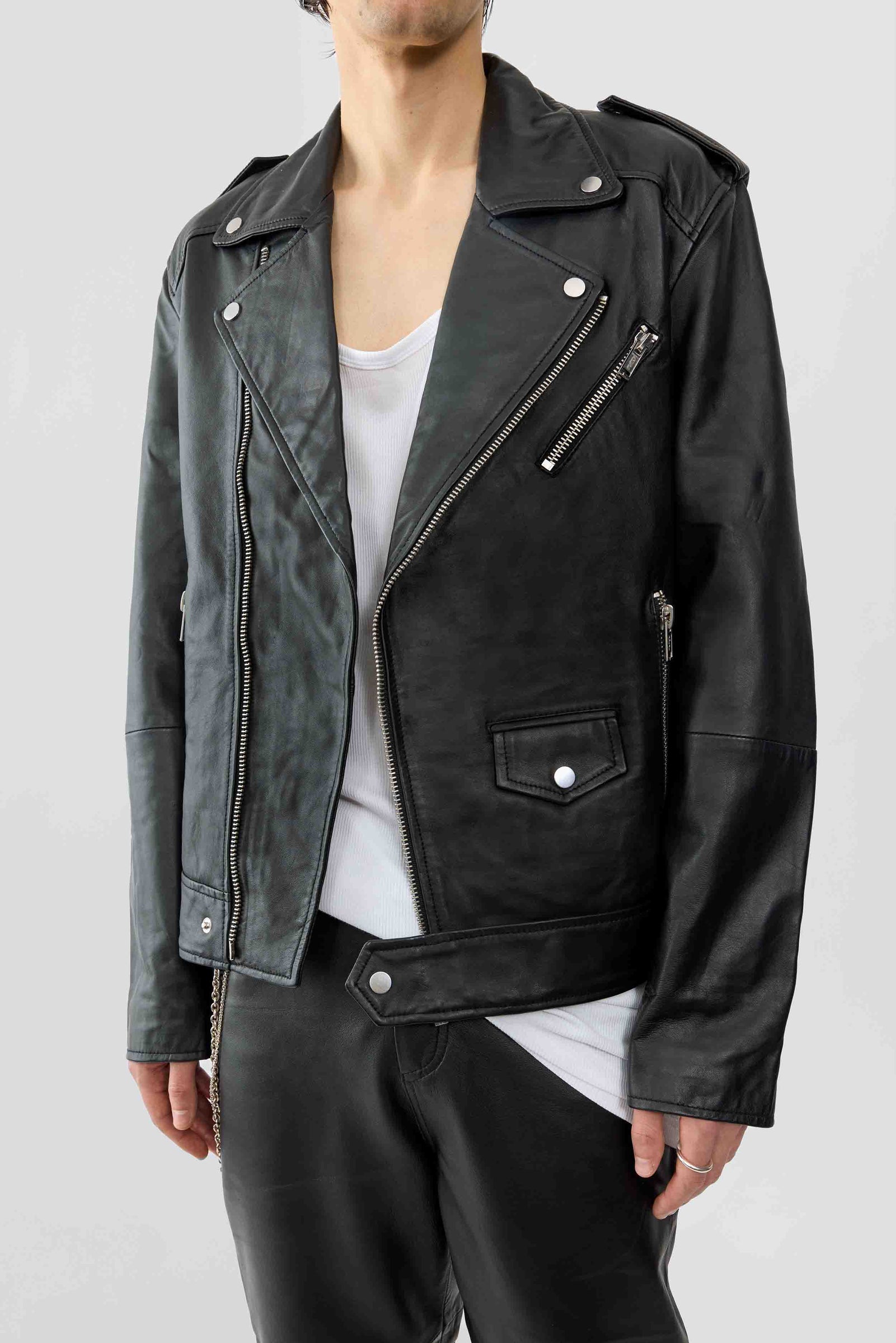 River Leather Biker Jacket – Upcycled Lambskin Deadwood