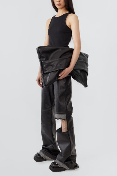 Spike Pouch Black Leather