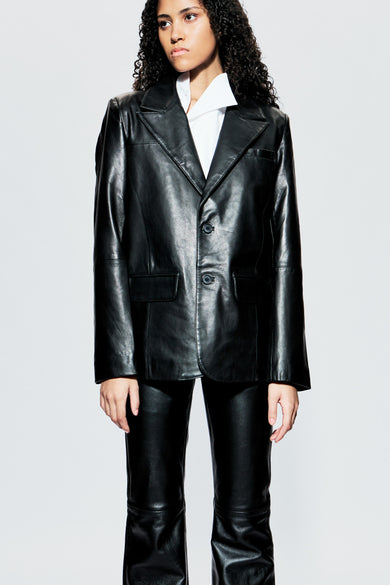 Stanley Black Leather Blazer