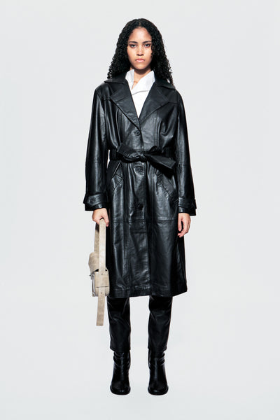 Terra Leather Trench Coat | Upcycled Leather – Deadwood Studios
