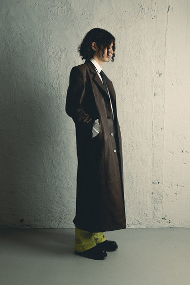 Vargen Brown Leather Maxi Coat