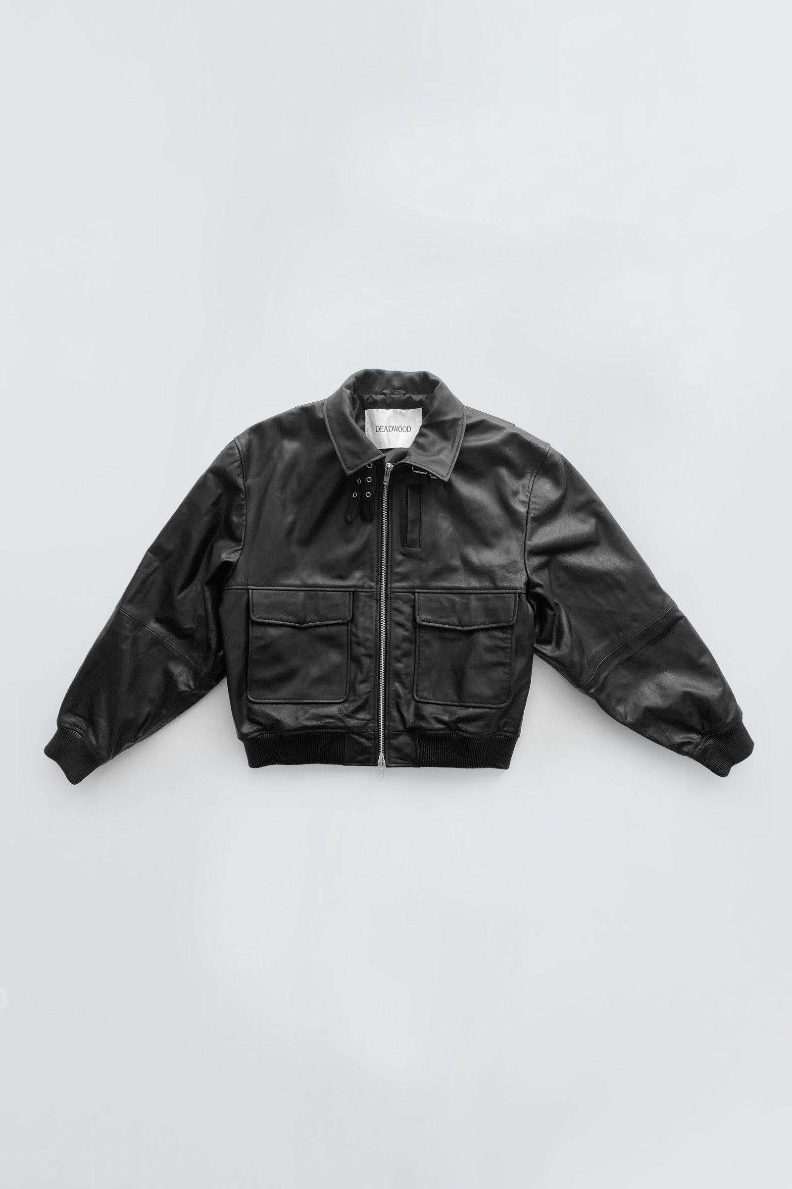 DEADWOOD レザーボンバージャケット Men's Bofinger Olive Leather Bomber Jacket | Hand-Dyed