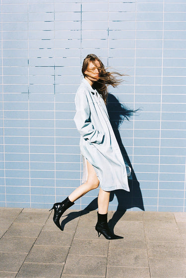 Ollie Hand-dyed Ice Leather Coat