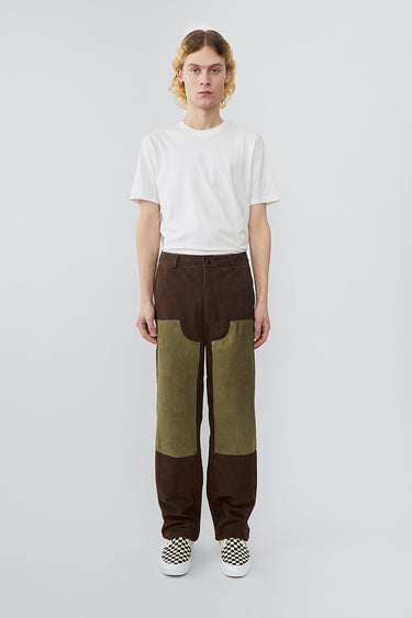Parker Brown Suede Pants - Olive Patch