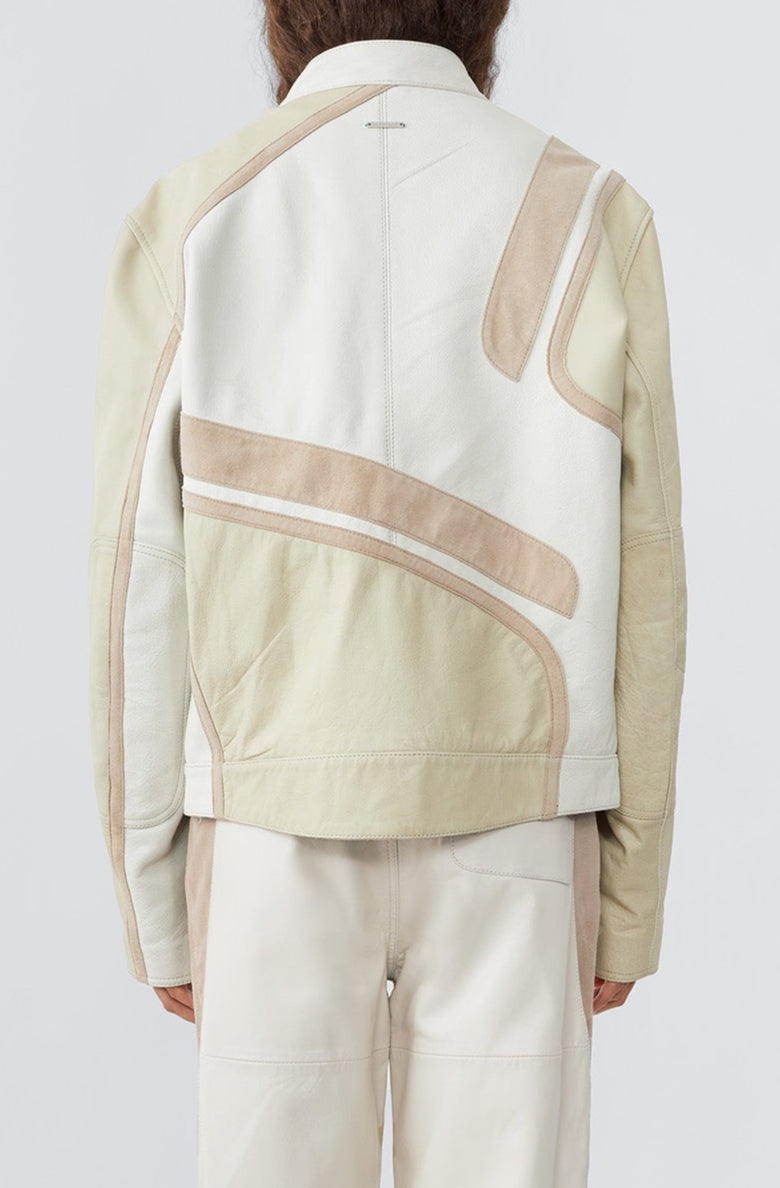 Hiro Off-White Leather Jacket | Upcycled Cow Leather