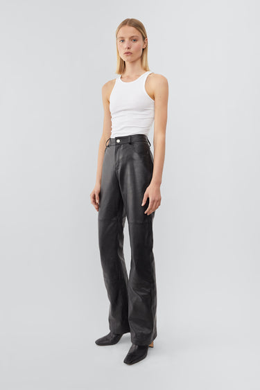 Phoebe Black Leather Pants